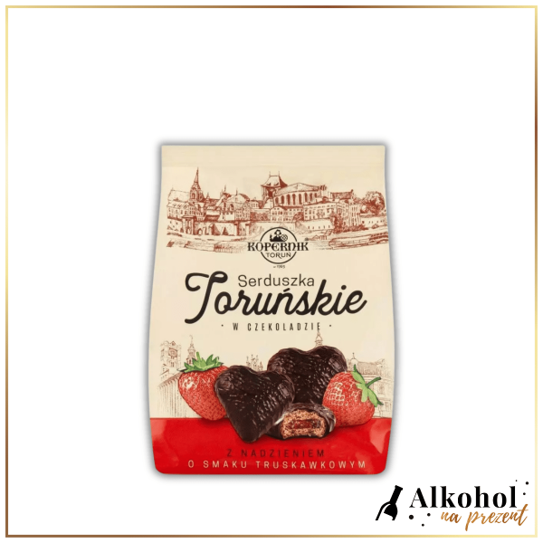 SERDUSZKA TORUŃSKIE O SMAKU TRUSKAWKOWYM W CZEKOLADZIE 150G