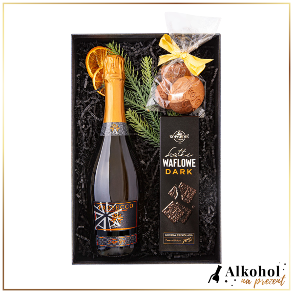 ŚWIĄTECZNY ZESTAW PROSECCO AMANTI EXTRA DRY - ZESTAW PREZENTOWY PROSECCO ZE SŁODYCZAMI NA ŚWIĘTA BOŻEGO NARODZENIA