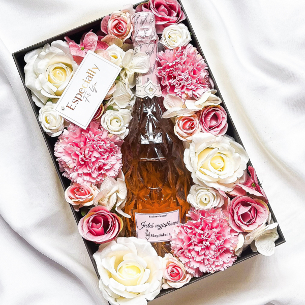 JESTEŚ WYJĄTKOWA BAGLIETTI PROSECCO NO 6 WE FLOWERBOX - PREZENT DLA MAMY