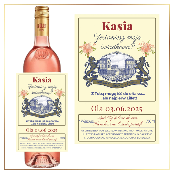 ŚWIADKOWA LILLET ROSE - PREZENT DLA ŚWIADKOWEJ