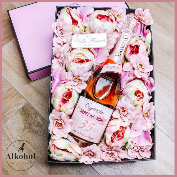 BIRTHDAY GIRL MIONETTO ROSÉ FLOWER BOX BY CALLA-PREZENTY URODZINOWE