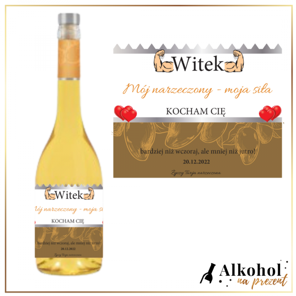 MÓJ NARZECZONY MOJA SIŁA - GALICYJSKA SŁODKIE WINO O SMAKU MANGO I RÓŻOWEGO PIEPRZU - PREZENT DLA NARZECZONEGO