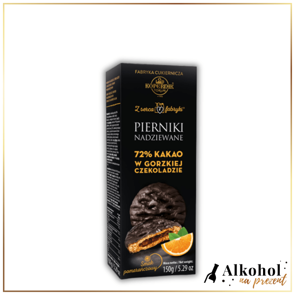 PIERNIKI W GORZKIEJ CZEKOLADZIE Z NADZIENIEM POMARAŃCZOWYM 145G