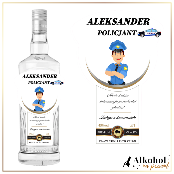 POLICJANT ŻUBRÓWKA BIAŁA - PREZENT DLA POLICJANTA