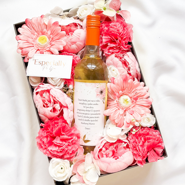 DZIEŃ MAMY WINO BIAŁE FLOWER BOX