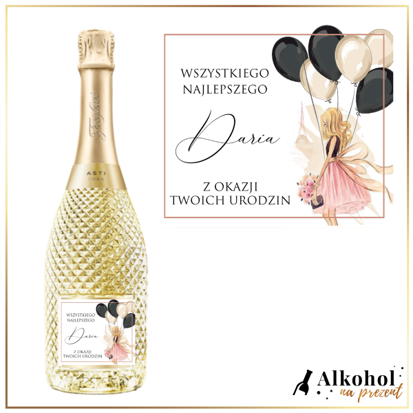 DZIEWCZYNA Z BALONAMI FREIXENET ASTI DOCG - PREZENT NA URODZINY DLA NIEJ