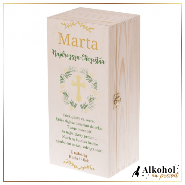 PAMIĄTKA CHRZTU ŚWIĘTEGO SKRZYNKA Z NADRUKIEM - PREZENT DLA CHRZESTNYCH