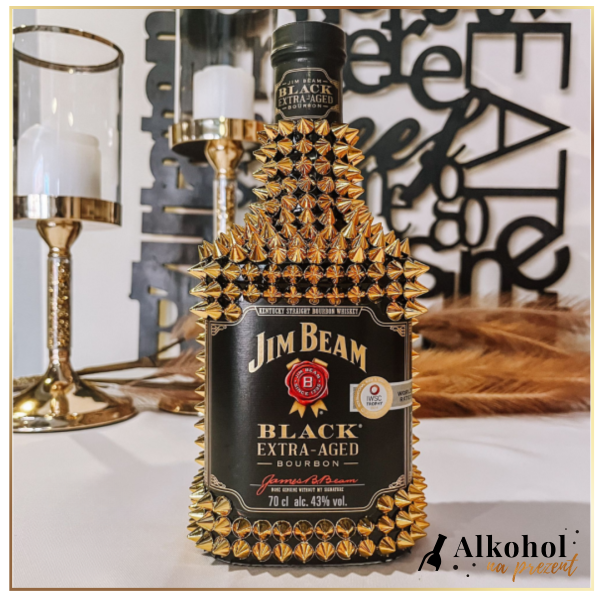 JIM BEAM BLACK ZE ZŁOTYMI KOLCAMI - PREZENT NA KAŻDĄ OKAZJĘ