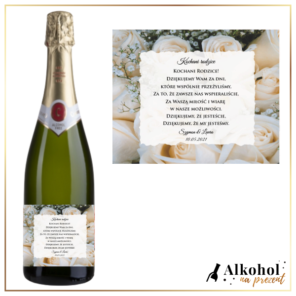 PODZIĘKOWANIA BIAŁE RÓŻE BEZALKOHOLOWE WINO MUSUJĄCE CODORNIU ZERO