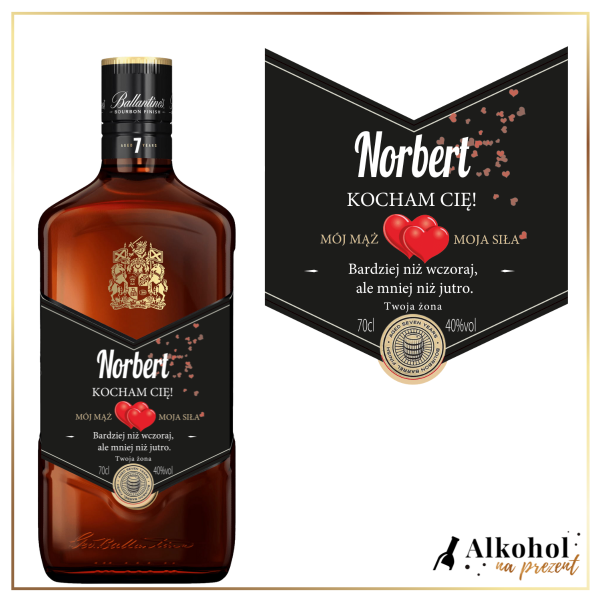 MÓJ MĄŻ MOJA SIŁA BALLANTINE'S 7-LETNI PREZENT DLA MĘŻA NA ROCZNICĘ