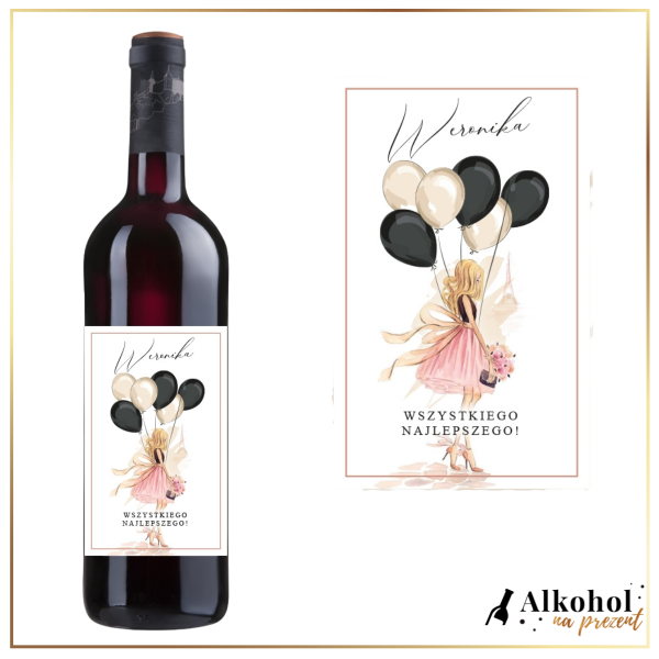 DZIEWCZYNA Z BALONAMI WINO CZERWONE