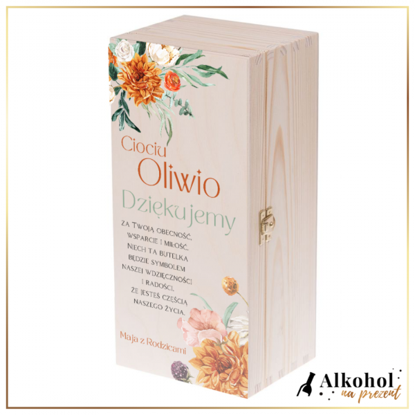 DZIĘKUJEMY CIOCIU SKRZYNKA Z NADRUKIEM - PREZENT DLA CHRZESTNEJ