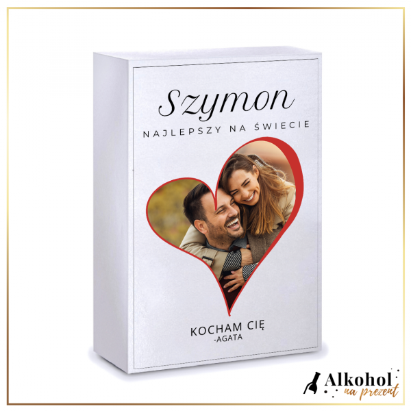 SERCE DUŻE PUDEŁKO Z NADRUKIEM I ZDJĘCIEM - PREZENT NA DZIEŃ CHŁOPAKA