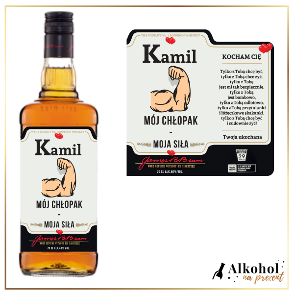 MÓJ CHŁOPAK MOJA SIŁA JIM BEAM WHITE - PREZENT DLA MĘŻCZYZNY