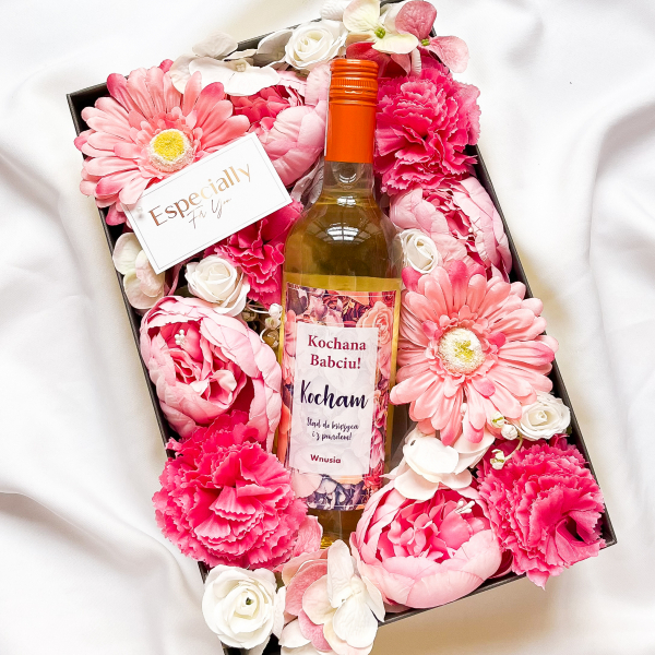 KOCHANA BABCIU! WINO BIAŁE FLOWER BOX