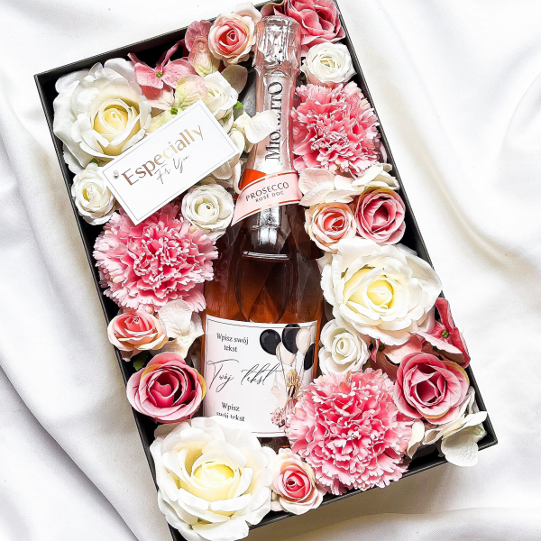 DZIEWCZYNA Z BALONAMI MIONETTO ROSE WE FLOWERBOX - ORYGINALNY PREZENT