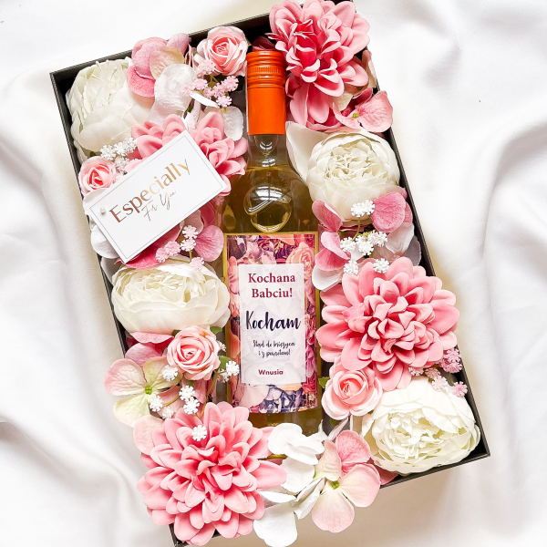 KOCHANA BABCIU! WINO BIAŁE FLOWER BOX