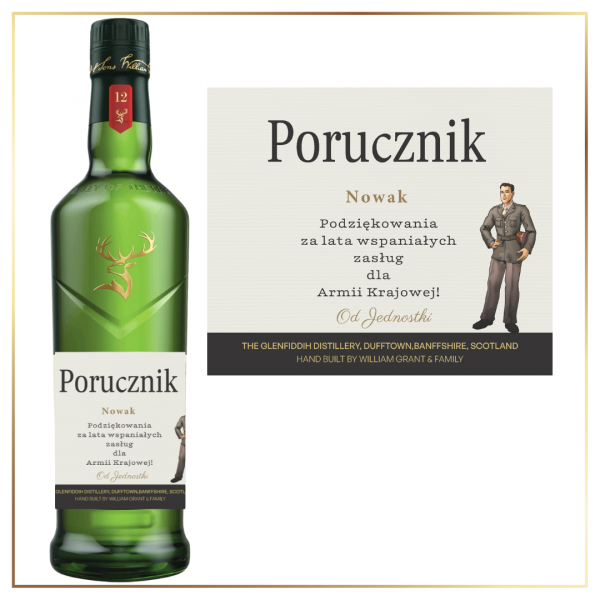 PORUCZNIK GLENFIDDICH 12YO SINGLE MALT - PREZENT DLA WOJSKOWEGO