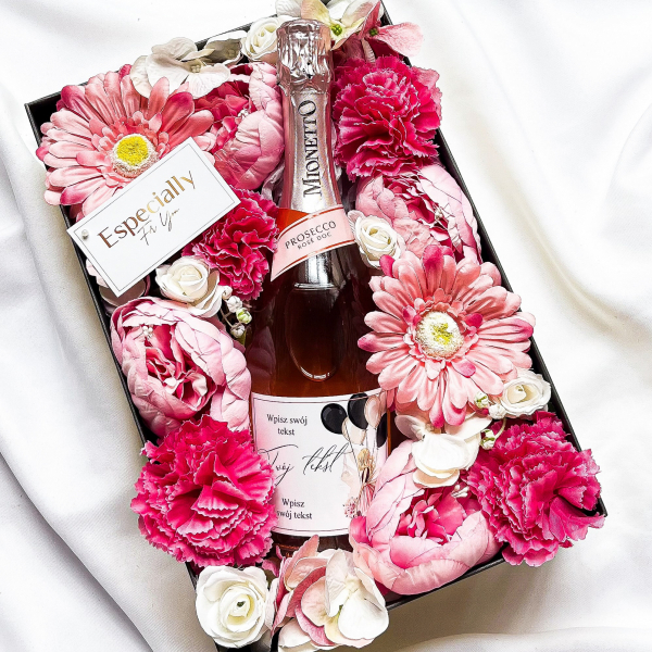 DZIEWCZYNA Z BALONAMI MIONETTO ROSE WE FLOWERBOX - ORYGINALNY PREZENT