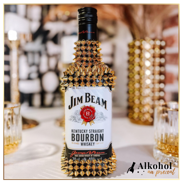 JIM BEAM WHITE ZE ZŁOTYMI KOLCAMI - PREZENT NA KAŻDĄ OKAZJĘ