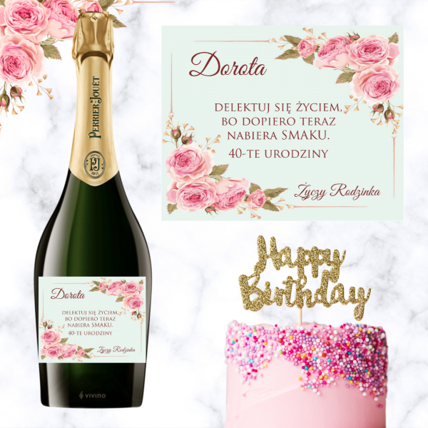 KWIATY URODZINY SZAMPAN PERRIER JOUET GRAND BRUT