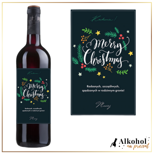 MERRY CHRISTMAS WINO CZERWONE
