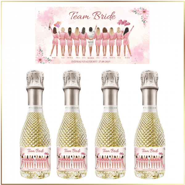 DRUŻYNA PANNY MŁODEJ MINI PROSECCO FREIXENET - DEKORACJE WIECZORU PANIEŃSKIEGO
